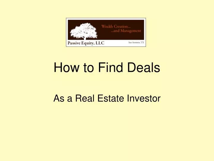 how to find deals