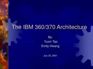The IBM 360/370 Architecture