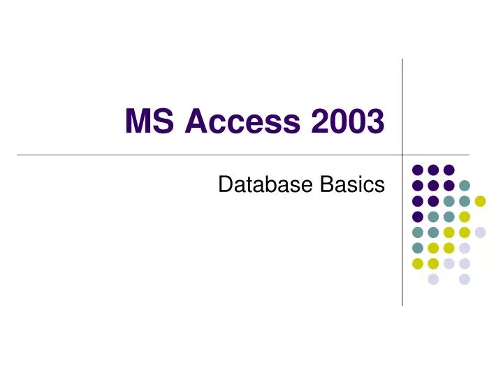 ms access 2003