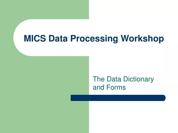 mics data processing workshop