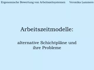 arbeitszeitmodelle