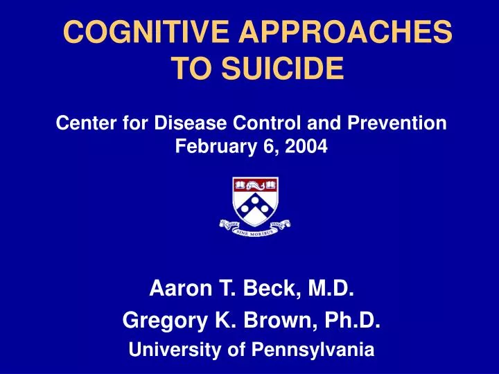 cognitive approaches to suicide