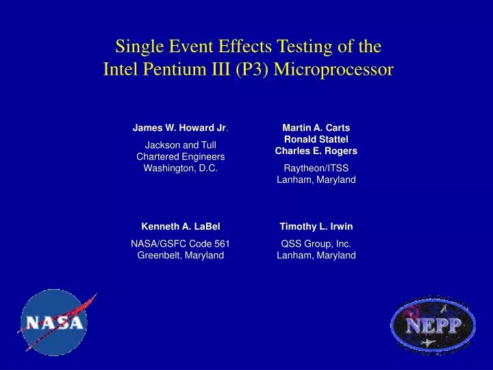 single event effects testing of the intel pentium iii p3 microprocessor