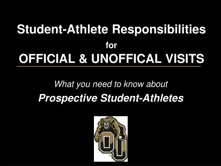 student athlete responsibilities for official unoffical visits