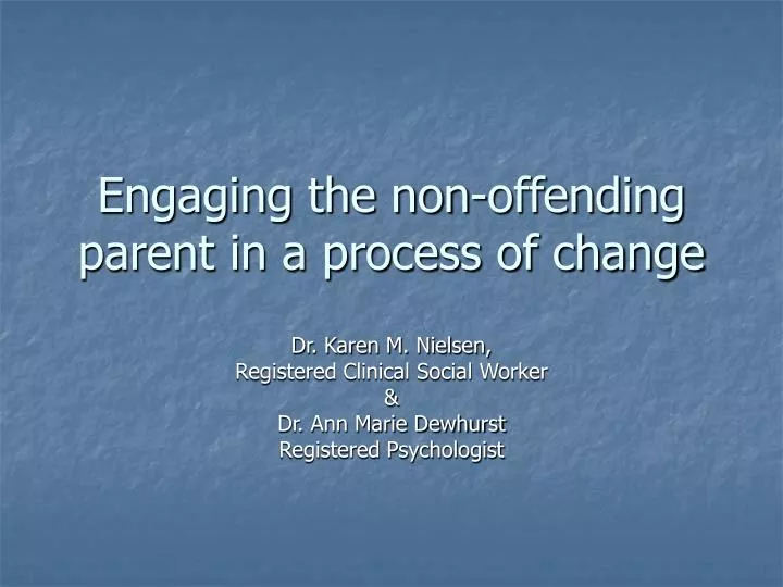 engaging the non offending parent in a process of change