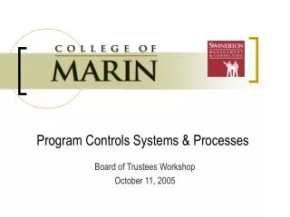 Program Controls Systems &amp; Processes