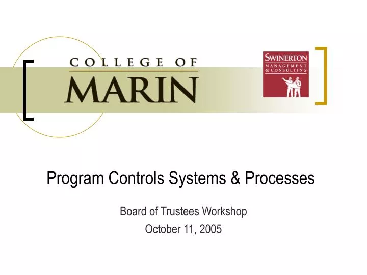 program controls systems processes