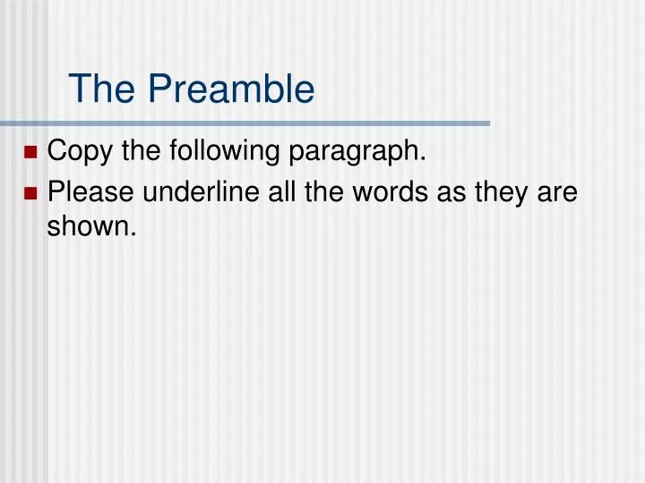 the preamble