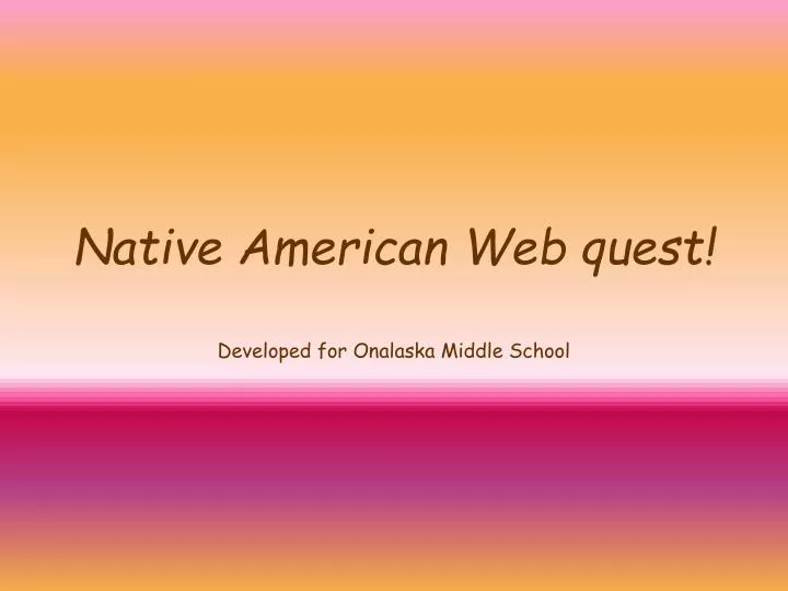 native american web quest