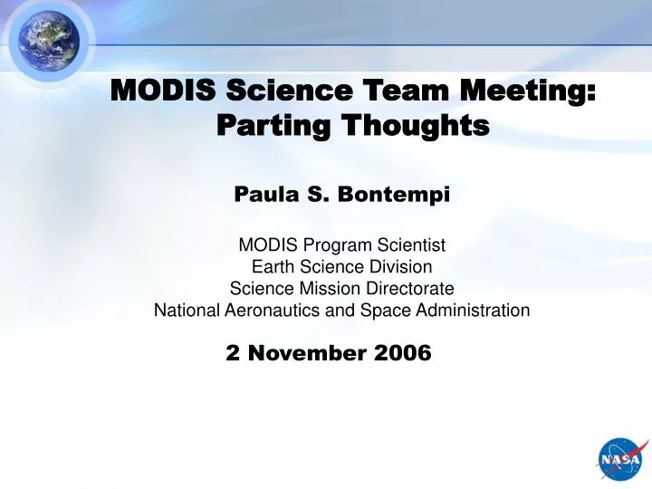 modis science team meeting parting thoughts