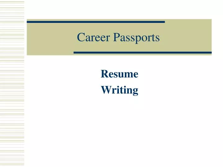 career passports