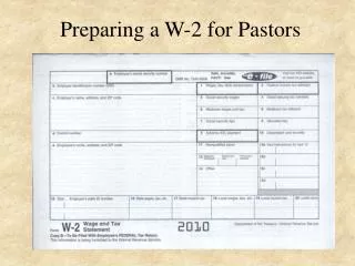Preparing a W-2 for Pastors