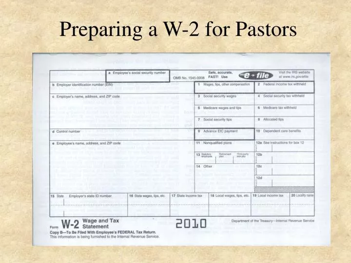 preparing a w 2 for pastors