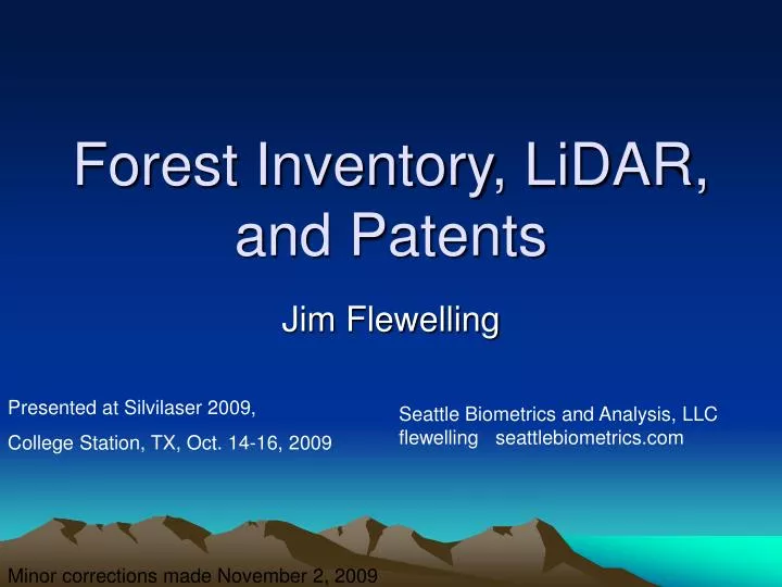 forest inventory lidar and patents