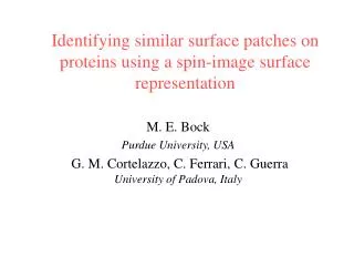 Identifying similar surface patches on proteins using a spin-image surface representation