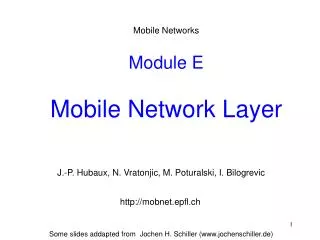 Module E Mobile Network Layer