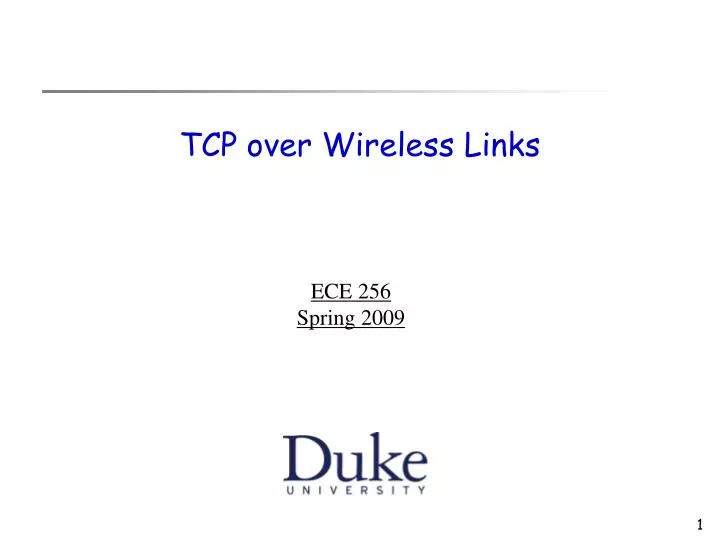 tcp over wireless links