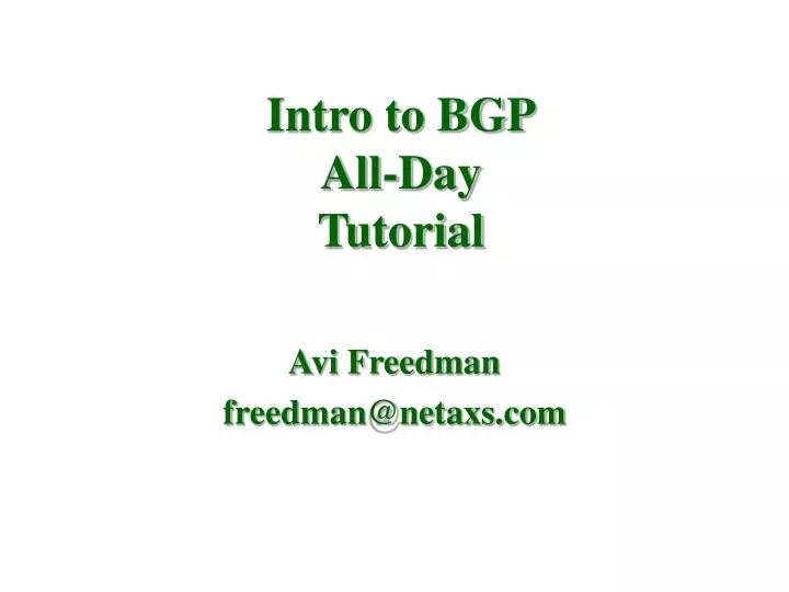 intro to bgp all day tutorial