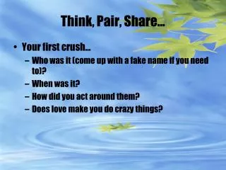 Think, Pair, Share…