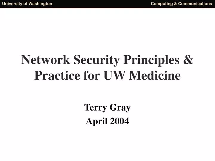 network security principles practice for uw medicine
