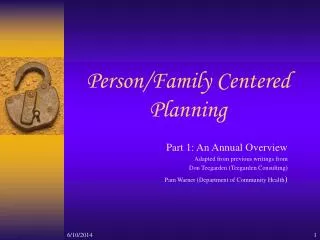 Person/Family Centered Planning