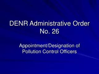 DENR Administrative Order No. 26
