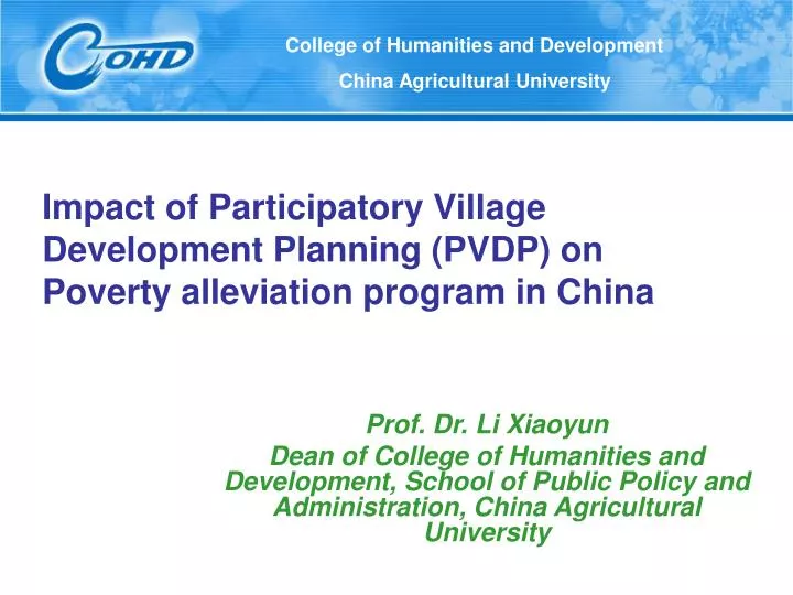 impact of participatory village development planning pvdp on poverty alleviation program in china