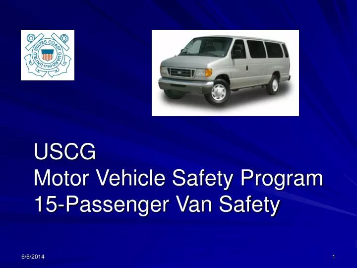 uscg motor vehicle safety program 15 passenger van safety