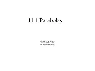 11 1 parabolas