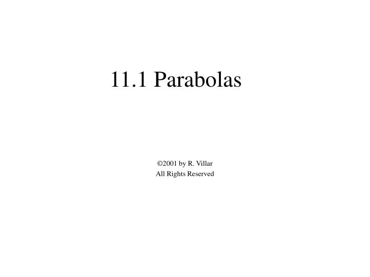 11 1 parabolas