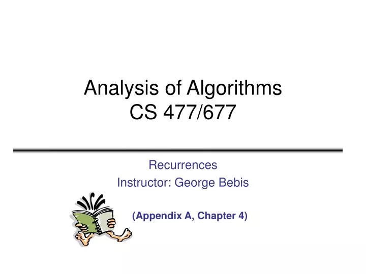 analysis of algorithms cs 477 677