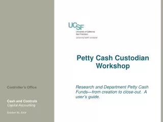 Petty Cash Custodian Workshop