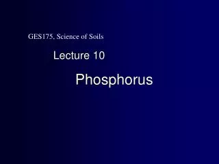 GES175, Science of Soils