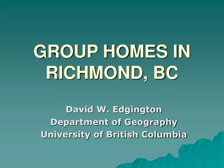 group homes in richmond bc