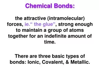 Chemical Bonds: