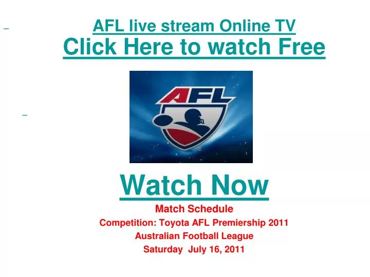 afl live stream online tv click here to watch free