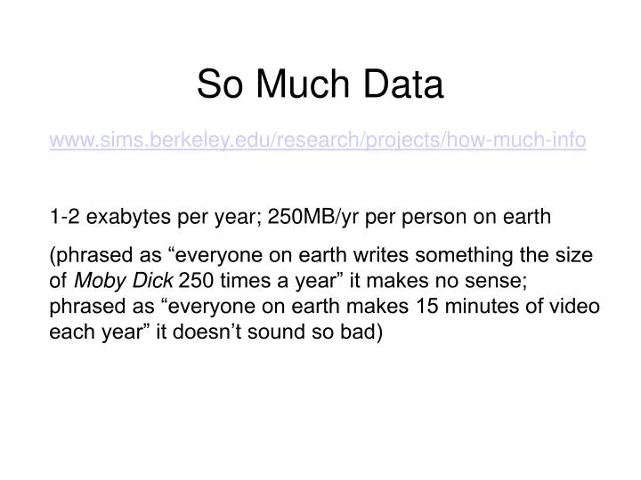 so much data