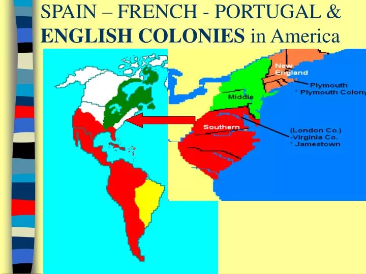 spain french portugal english colonies in america