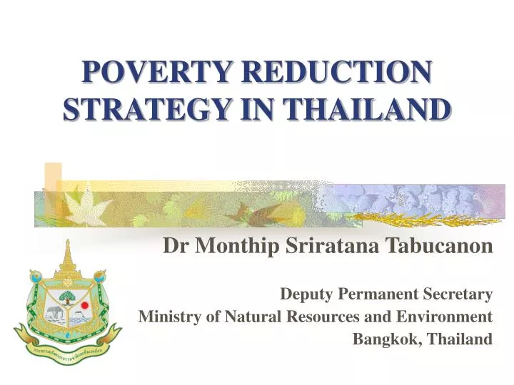 poverty reduction strategy in thailand