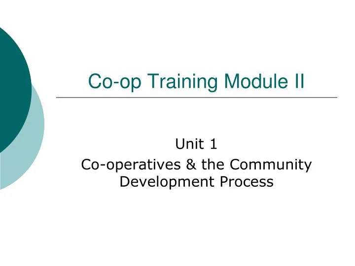 co op training module ii