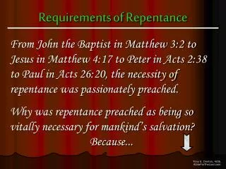Requirements of Repentance