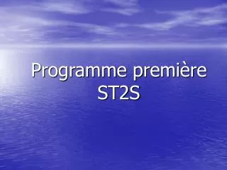 programme premi re st2s