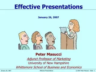 Peter Masucci Adjunct Professor of Marketing University of New Hampshire Whittemore School of Business and Economics