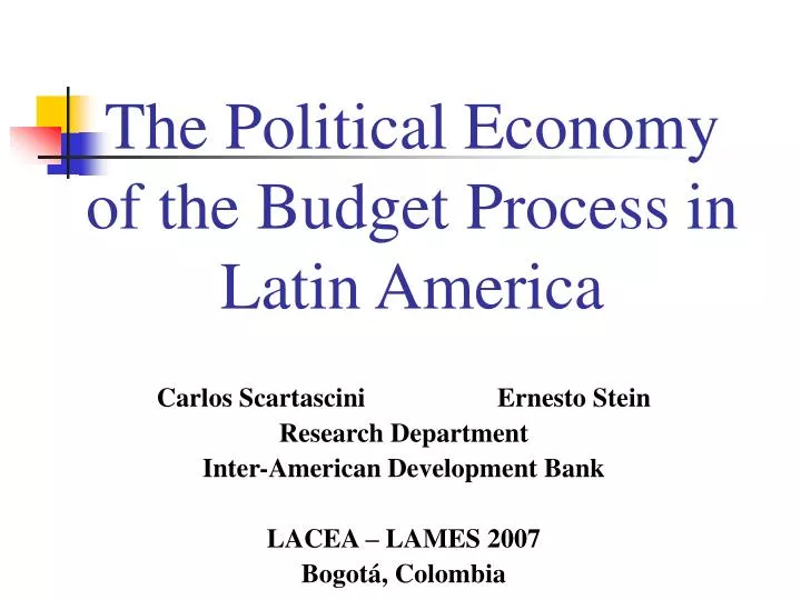 the political economy of the budget process in latin america
