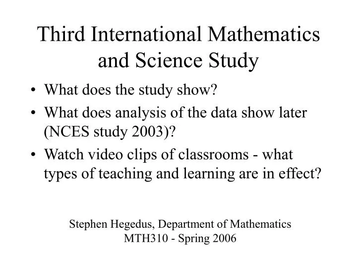 third international mathematics and science study