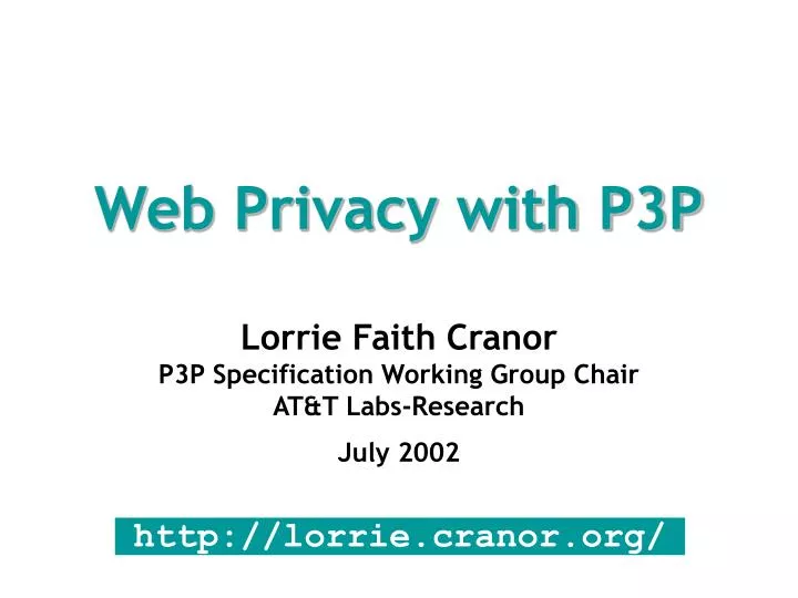 web privacy with p3p