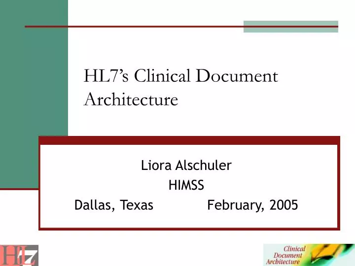 hl7 s clinical document architecture