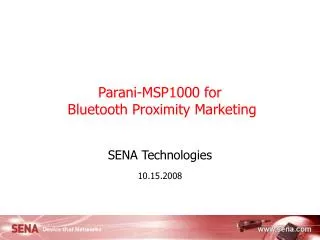 Parani-MSP1000 for Bluetooth Proximity Marketing