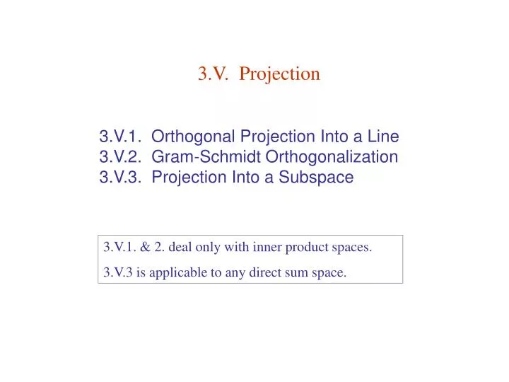 3 v projection
