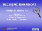 PSC INSPECTION REPORT - slide 1